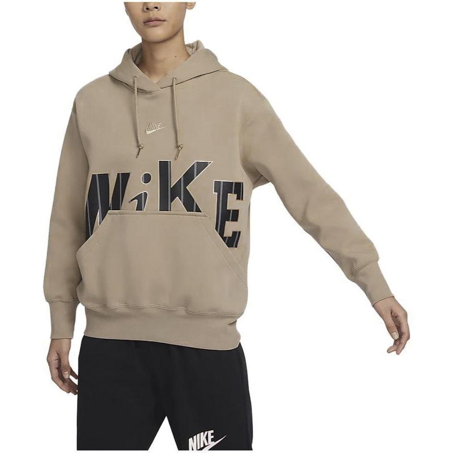 Nike Sweatshirts Women's Khaki Hooded Non Detachable Moderate FV3977-247