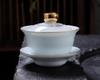 Celadon Mutton-Fat Jade Porcelain Gaiwan Tea Set