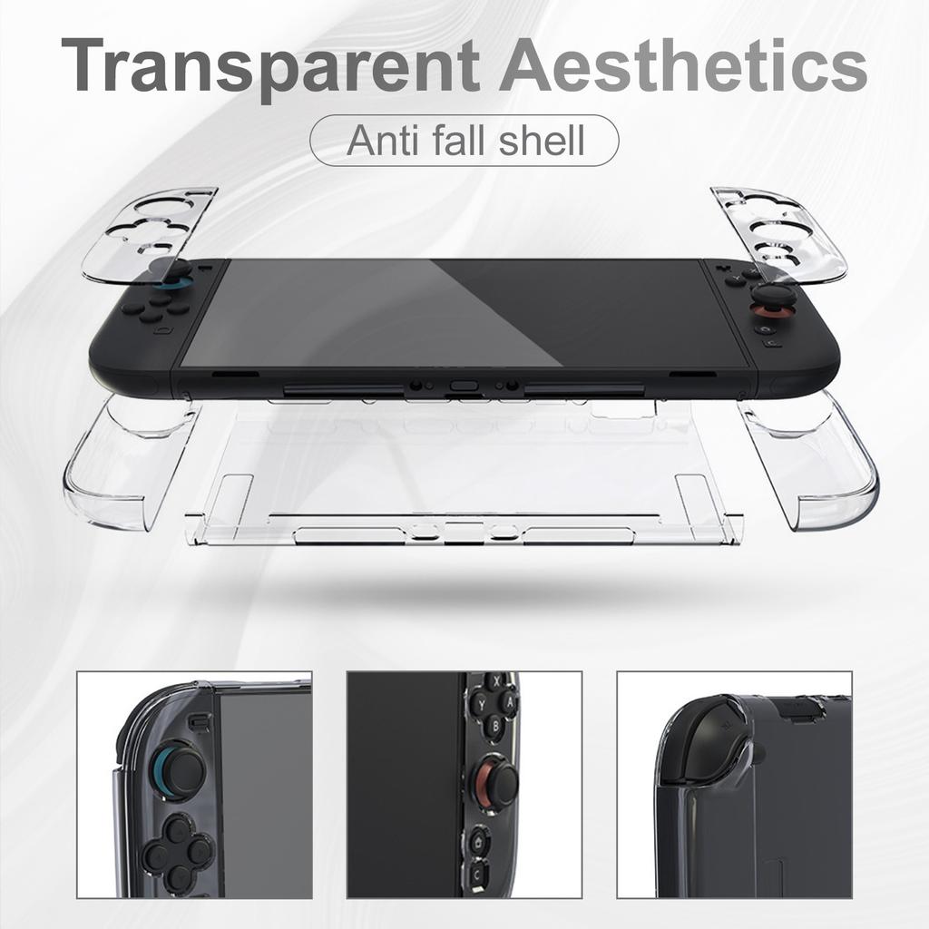 Transparent Protective Case For Protective Case Transparent Bracket, Shockproof And Non-slip Hard PC + TPU Silicone Crystal Protective Case Controller