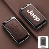 Metal Leather Car Remote Key Case Cover Shell For Jeep Grand Cherokee Wagoneer Obsidian II 2021 2022 2023 Keychain Accessories ALZ1