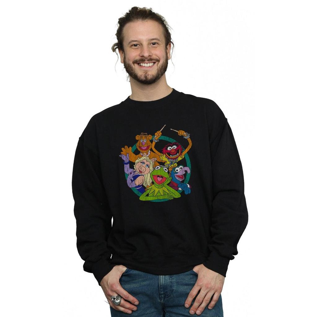 Disney Mens The Muppets Group Circle Sweatshirt