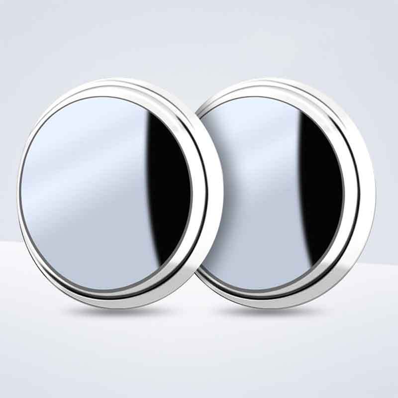 2Pcs 360° Rotatable Convex Blind Spot Mirror Round Frame Wide Angle Clear Rearview Mirror Car Safety Driving Accessories