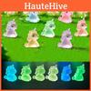 Adorable Cartoon Unicorn Figurine Resin Diy Miniature Night Light Decor Cute