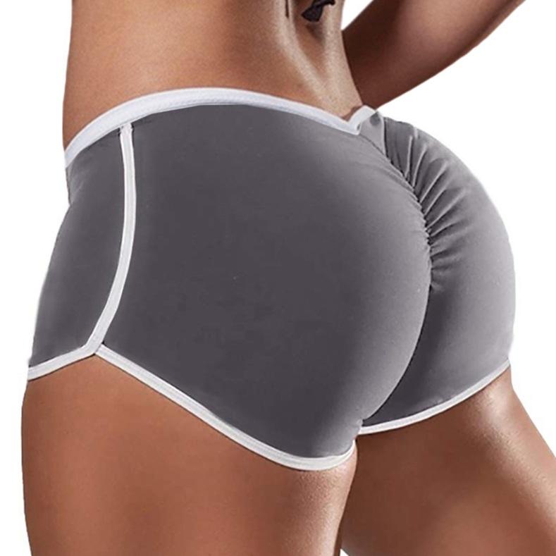 Summer Sexy Solid Color Low Waist Sports Running Hip Shorts
