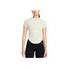 Solid Color Round Neck Slim Fit Short Sleeve Breathable T-Shirt Women Tops Light-Green FN2582-394