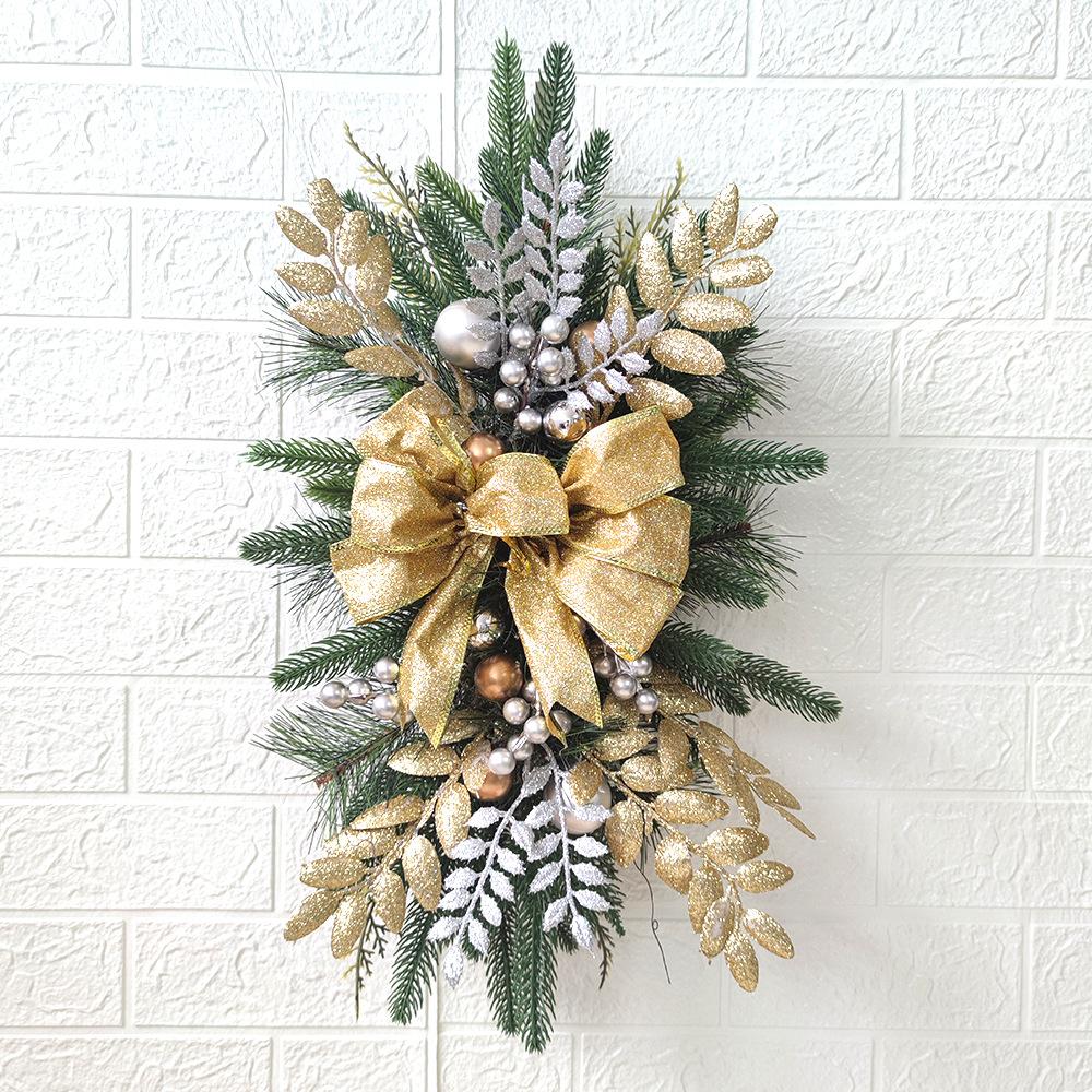 Christmas Wreath Garland Ornament For Front Door Wall Window Party Supplies Staircase Door Window Decor Christmas Decortions