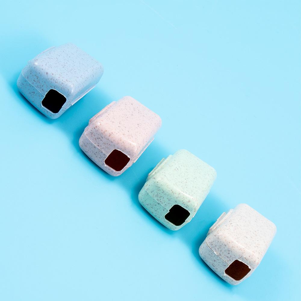 Portable Cute Cleaner Travel Health Wheat Straw Case Protective Toothbrush Head Cover 4PCs