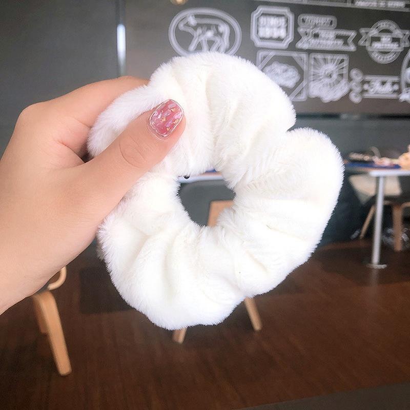 Winter Warm Soft Hair Scrunchies for Women Girls Cute Plush Elastic Hair Band Multicolor Rubber Band Hair Loop Hair Accessories