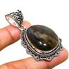 Labradorite Gemstone Handmade 925 Silver Plated Jewelry Pendant 2.08"