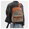 COACH Disney joint model Charter 29 classic presbyopic zipper closure fabric and leather backpack large size men's cocoa jacquard