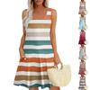 Womens Summer Dresses Loose U Neck Sleeveless Sundresses Dress With Pockets