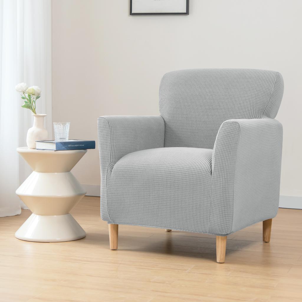 Polar Fleece Tub Club Chair Cover Spandex Armchair Slipcovers for Living Room Elastic Single Sofa Covers Home Bar Counter Hotel