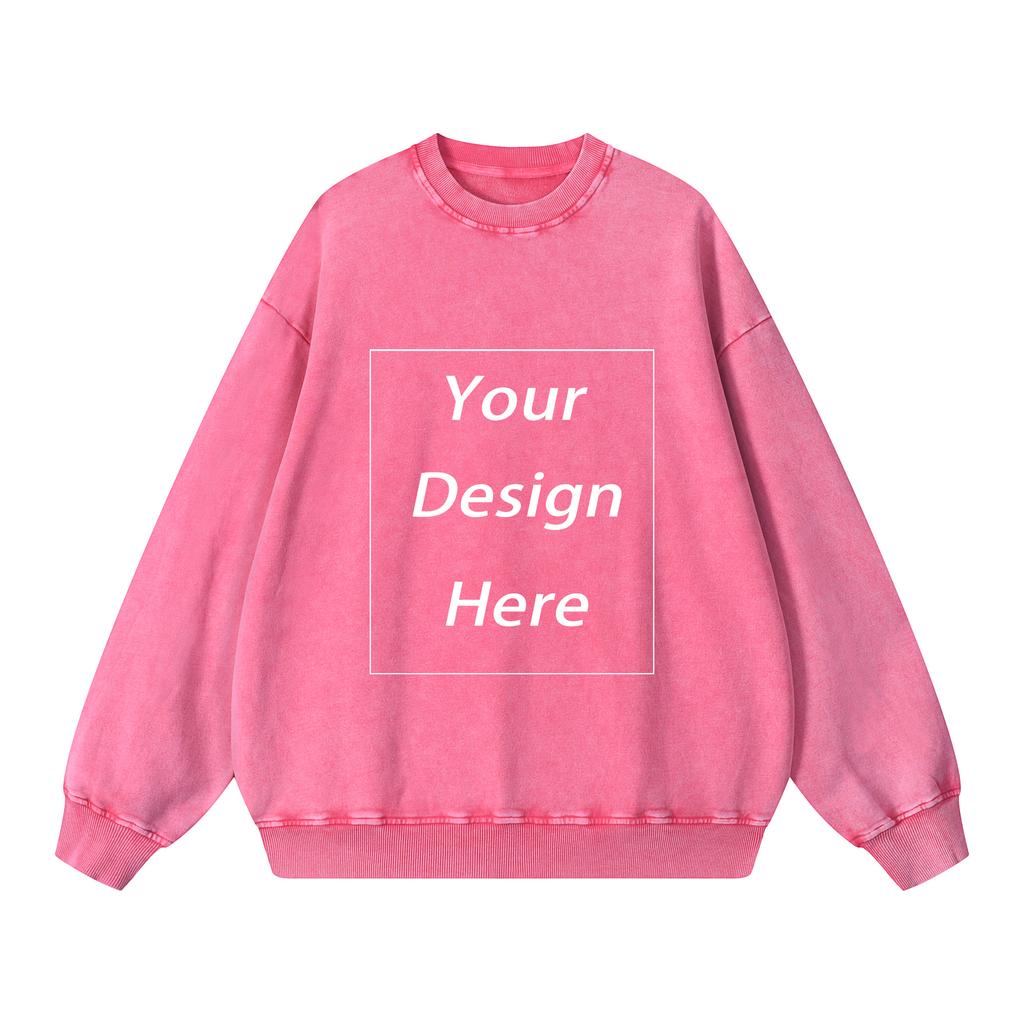 360 GSM 100% Cotton Acid Wash Sweatshirt Customized Unisex Classic Sweatshirt