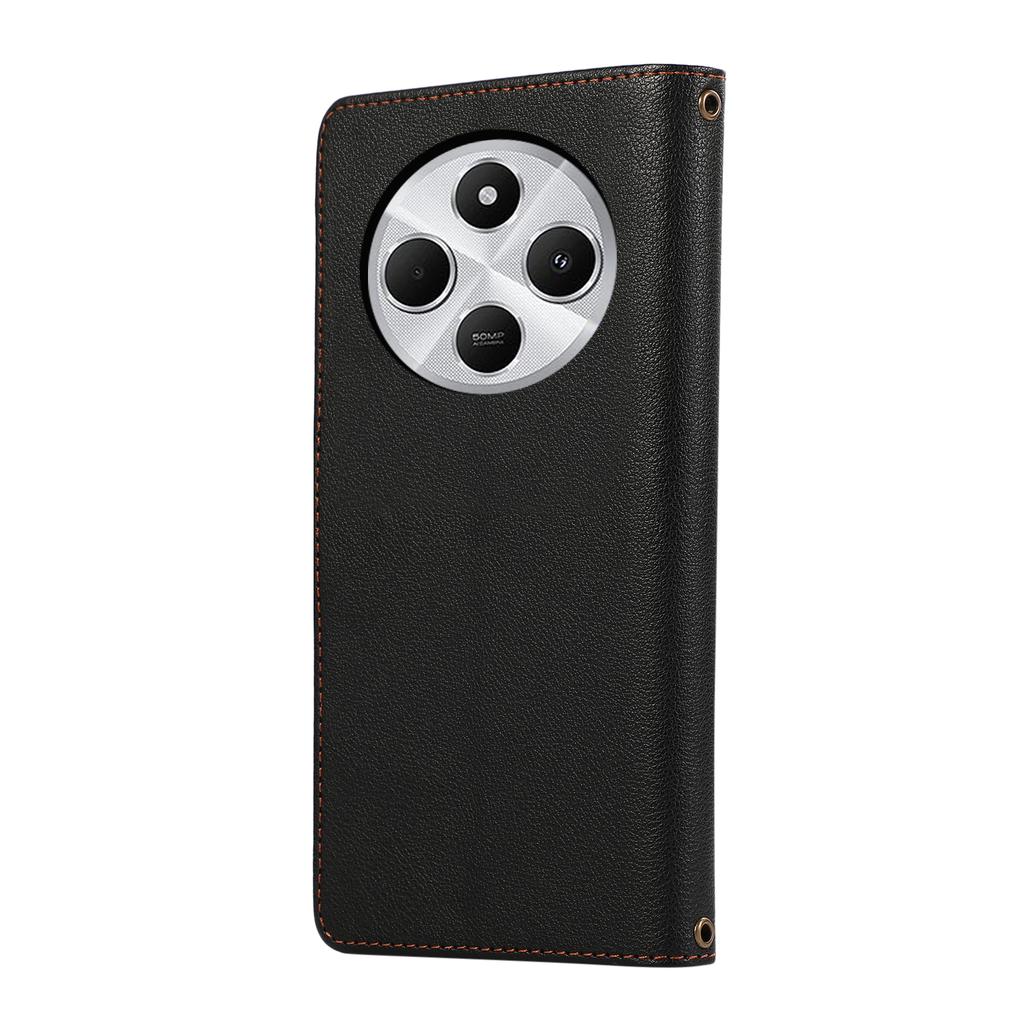 Leather Phone Cover For Xiaomi Redmi 14C 4G/A3 Pro 4G/A4 5G/14R 5G/Poco C75 4G/Poco M7 5G Multi Card Slots Zipper with Wrist Strap