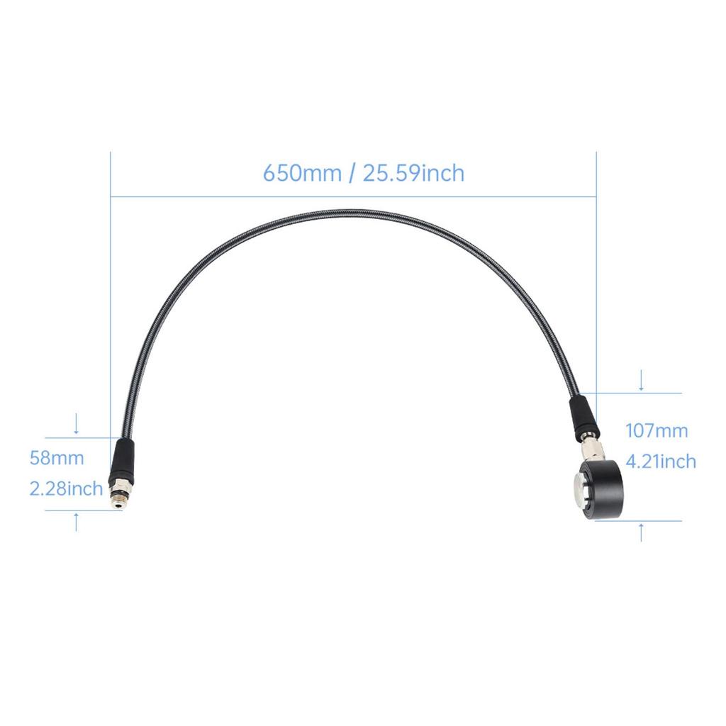 VGEBY Diving Pressure Gauge, Easy-to-Read, 360-Degree Rotating, for BCD Regulators and High-Pressure Hose, 8mm Diameter (65cm)