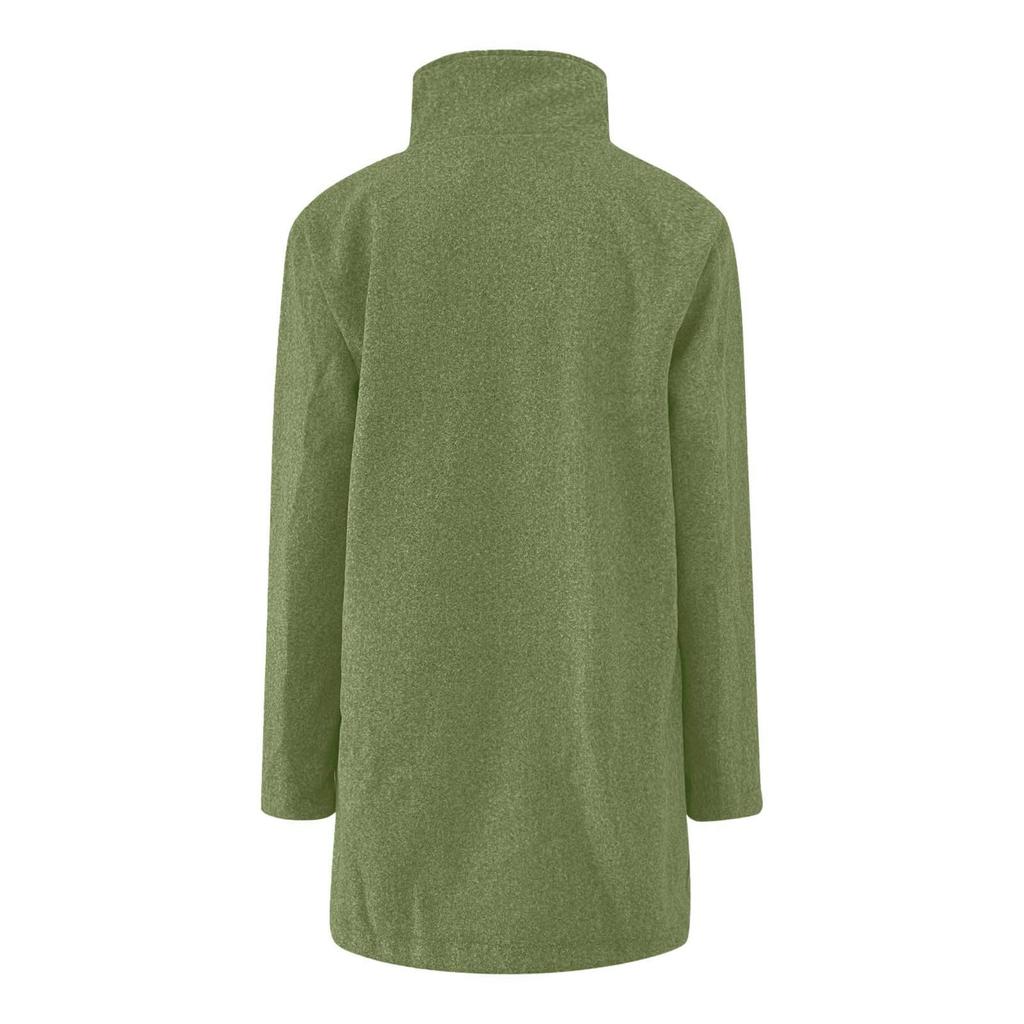 Женское повседневное пальто, однотонное, с длинными рукавами, воротником на пуговицах, карманом, шерстяная куртка