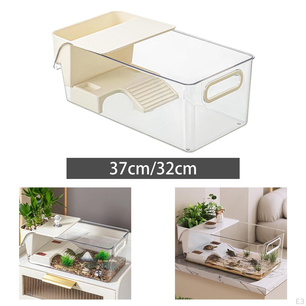 Turtle Tank Accessories Basking Ramp Sturdy Tortoise Enclosure Starter Reptile Habitat