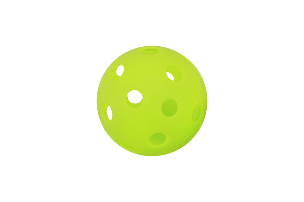 Baseball batting training ball, perforated PE material, fluorescent green, 42mm,