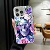 Цветочный Череп Цветок Скелет Мягкий Чехол для Телефона для iPhone 15 16 17 Pro Max 17Air 16E 14 Plus 13 12 Mini Ударопрочный Чехол Задняя Панель