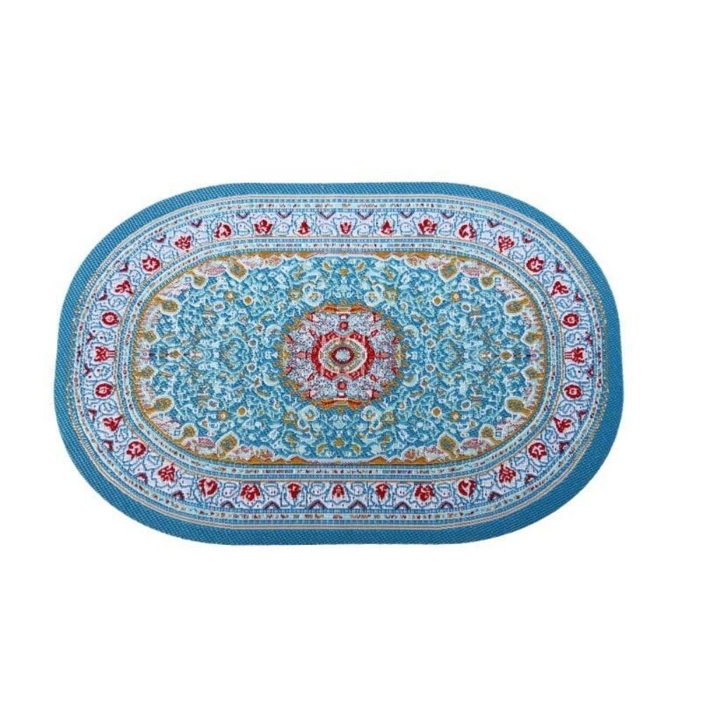 Multicolor Dollhouse Carpet Toy Doll Accessories Oval Round Miniature Weaving Rug Playing House Turkish Style Floor Covering Mat