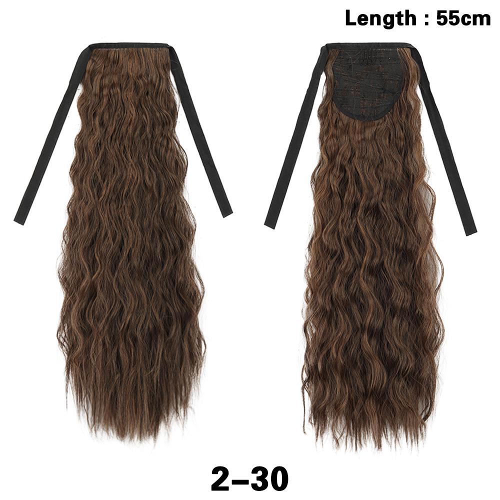 LISI HAIR Синтетическая кукуруза вьющиеся двойной ремень хвостик расширение обертывание вокруг длинные вьющиеся волнистые хвостики шиньон для женщин носить