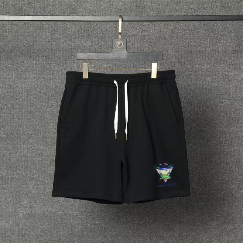 Casablanca Print Drawstring Shorts Men Women Cotton Blend Loose Fit Sport In Multiple Colors