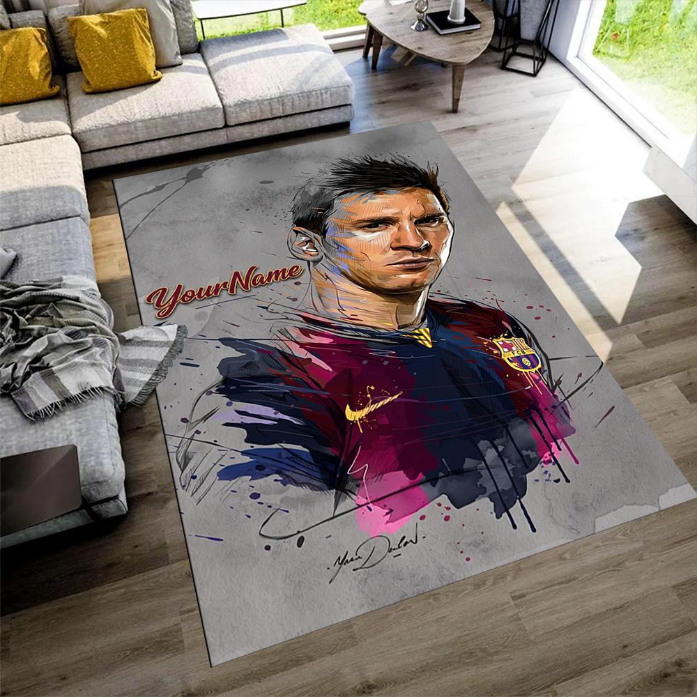 Messi Customized Name Carpet Suitable for Study room Outdoor Entryway Bedrooms Antislip Carpet Decorate Offices Perfect Gift for Friends & Family