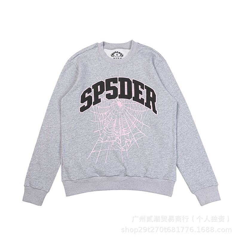 SP5DER 555555 Web Print Hoodie Unisex Casual Sweatshirt