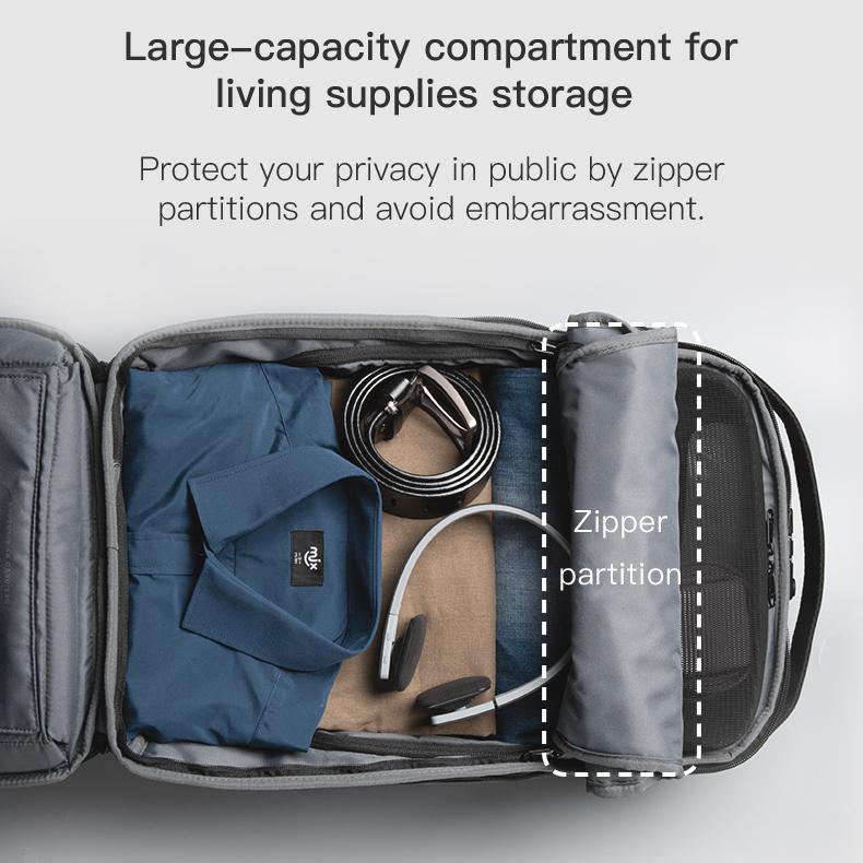 Men Backpacks Kingsons 180° Open Anti-theft Customs Lock with USB Charging Port Male Backpack 15.6 Inch Laptop Backpack Gray KS3204W