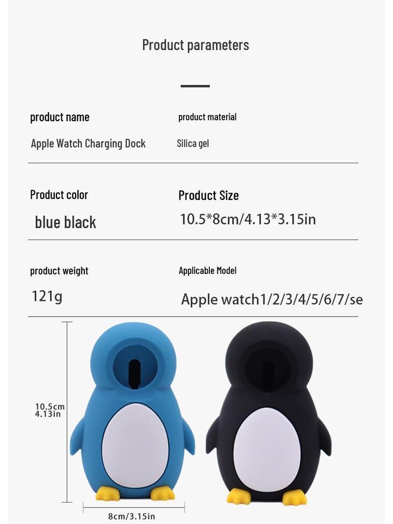 Penguin Silicone Apple Watch Wireless Charging Stand