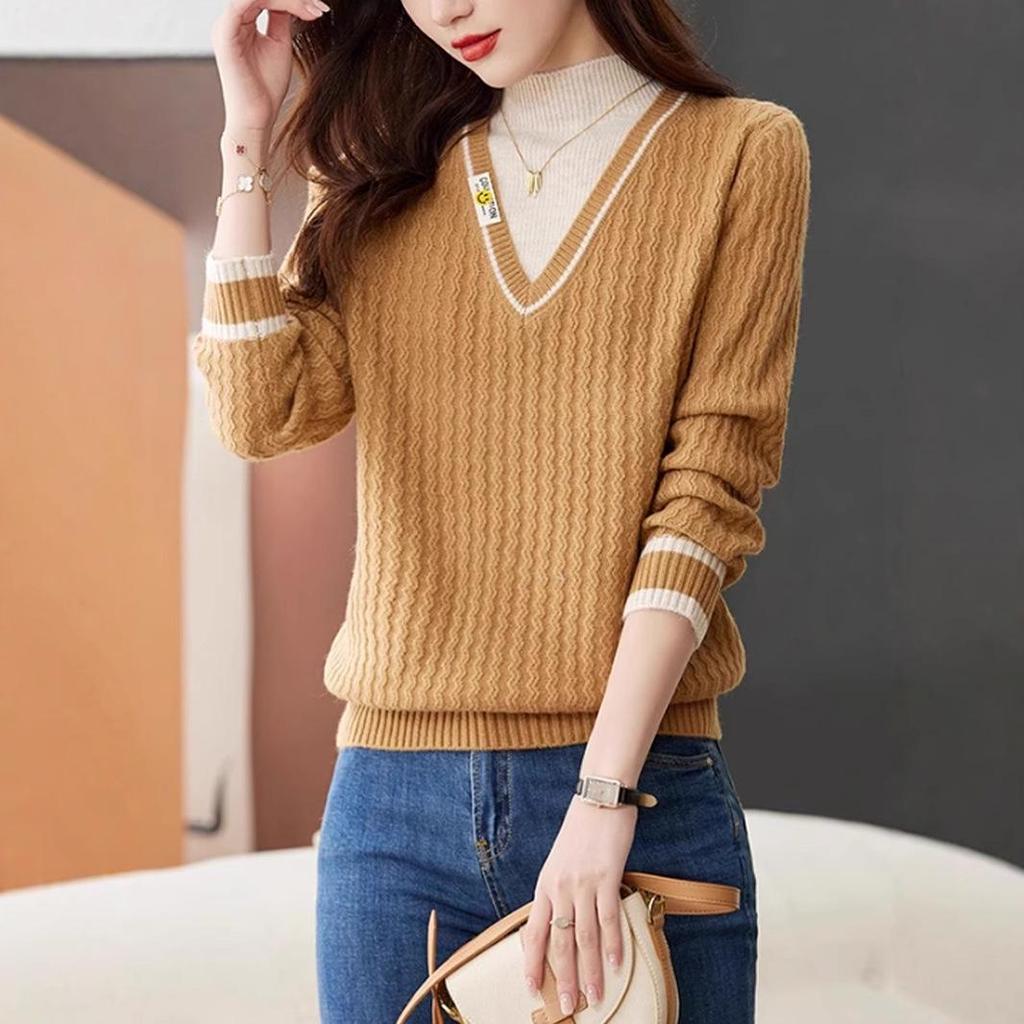 Модный женский вязаный свитер из двух частей в ленивом стиле – мягкий, липкий и уютный для осени/зимы