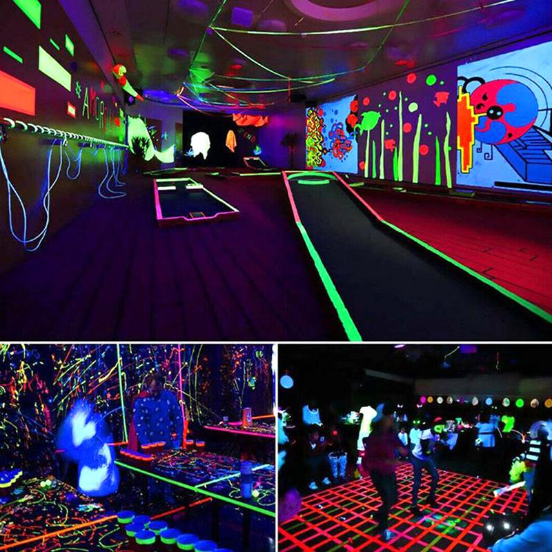 6 рулонов УФ-реактивной ленты, флуоресцентная лента Blacklight, светящаяся в темноте неоном Gaffer
