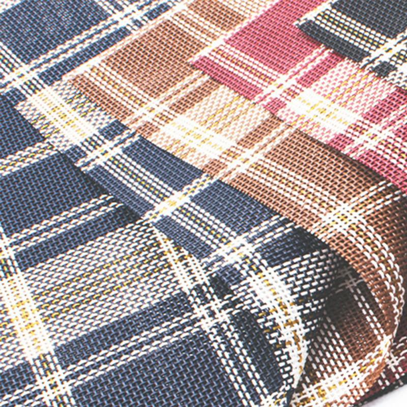 4pcs/set Plaid Placemats Set 45x30cm PVC Non-Slip Heat Insulating Table Mats Rectangular Table Mats Coasters Desktop Decoration