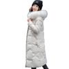 Winter New Fashion Slim-fit Over-knee Big Fur Collar Down Cotton Clothes Women's Medium and Long Coat