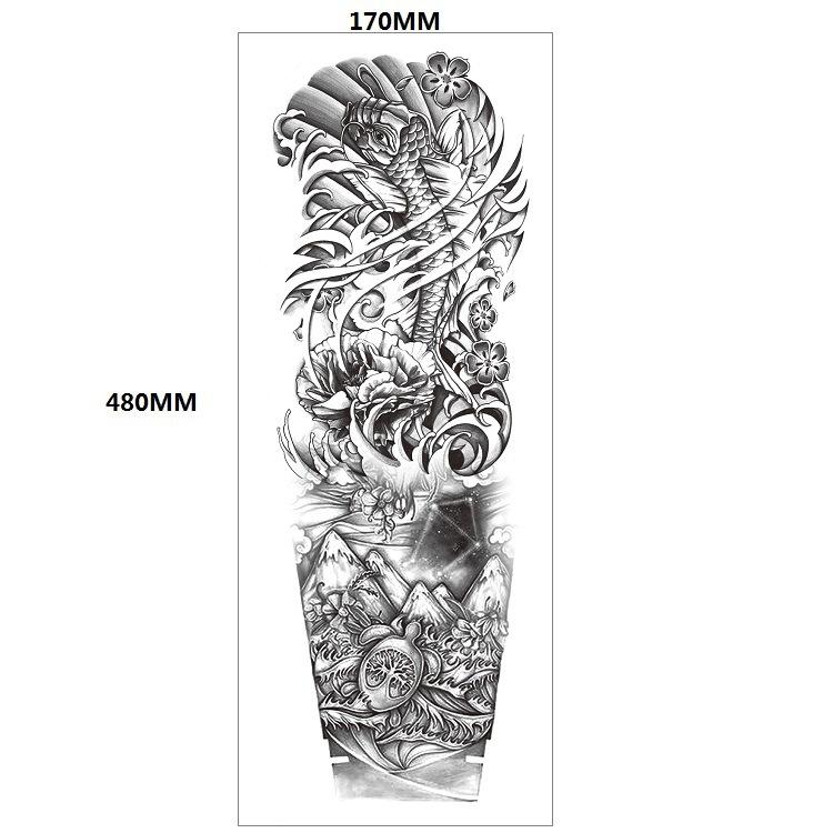 Водонепроницаемая татуировка на всю руку с изображением головы льва и тигра, большой узор, цветочная татуировка на руку, большой узор, переносимая водой, наклейка с ветром