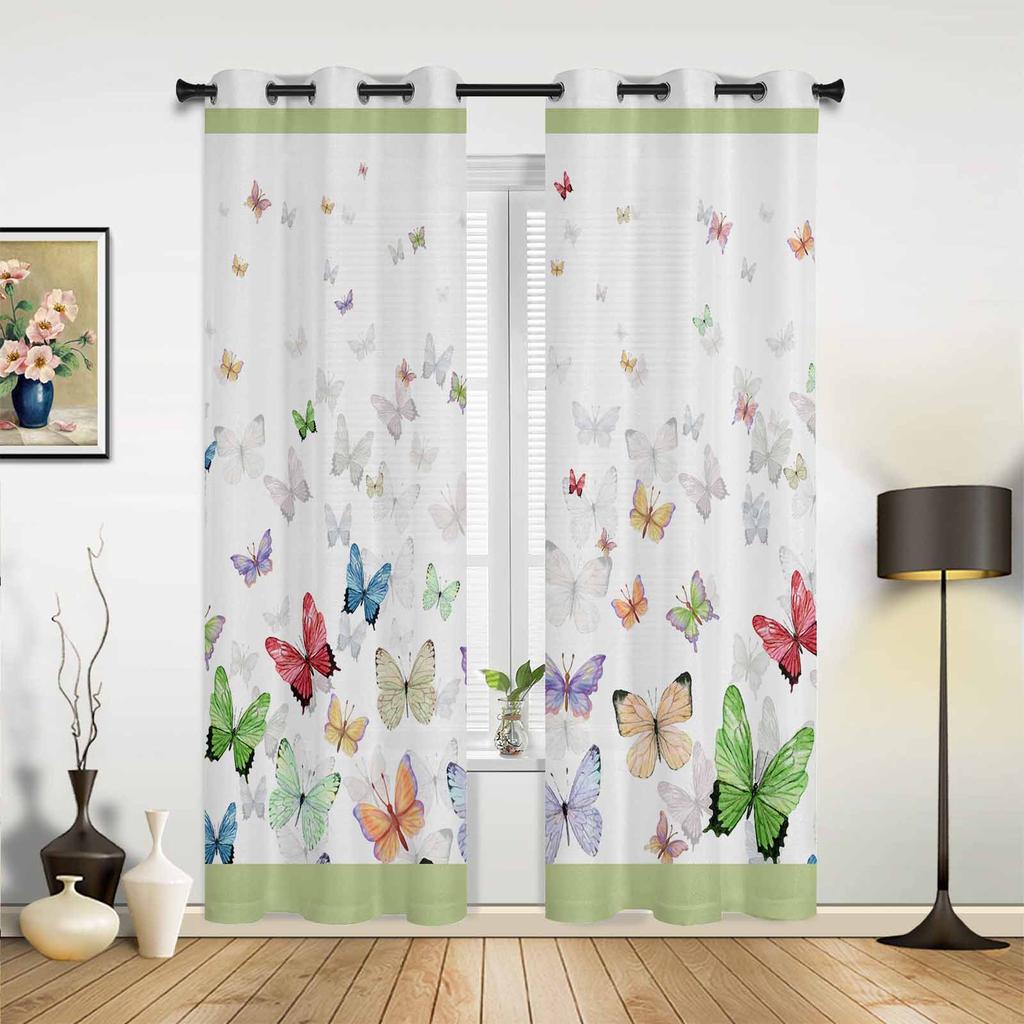 Black White Baroque Pattern Flower Vine Abstract Window Curtains Scenic Curtains for Living Room Decorative Items Living Room