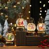 Christmas Gift Snow Globe Light with Music/Handle/Resin Figurine Holiday Decoration Table Lantern Ornaments