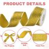Christmas Ribbon Metallic Wired Gift Wrapping Shine Ribbon Satin for Craft Birthday Wedding Festival Decoration 20 Yards X 1.5"