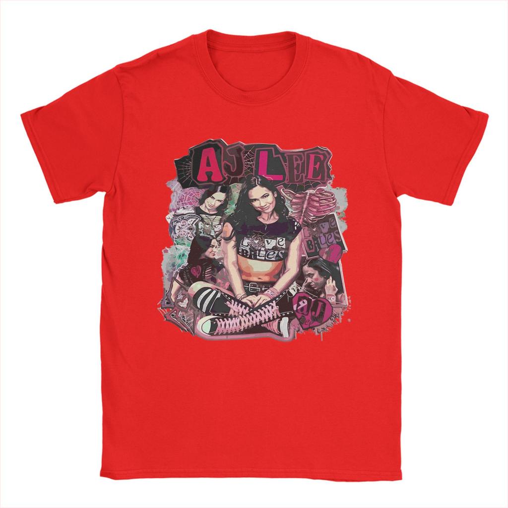 Винтажные футболки рестлера Эй Джей Ли для мужчин из чистого хлопка, потрясающая футболка с круглым вырезом, футболка с коротким рукавом, одежда больших размеров