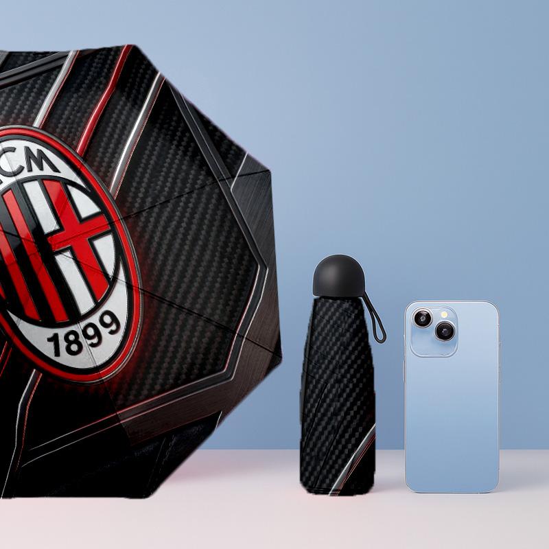 AC Milan Рисунок Печатный Мини 5 Сложений 8 Спиц Компактный Зонт Ветрозащитный Водонепроницаемый Легкий Портативный Складной