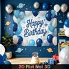 Party Backdrop Happy Birthday Birthday Blue Silver Photo Booth Background Front Door Decor