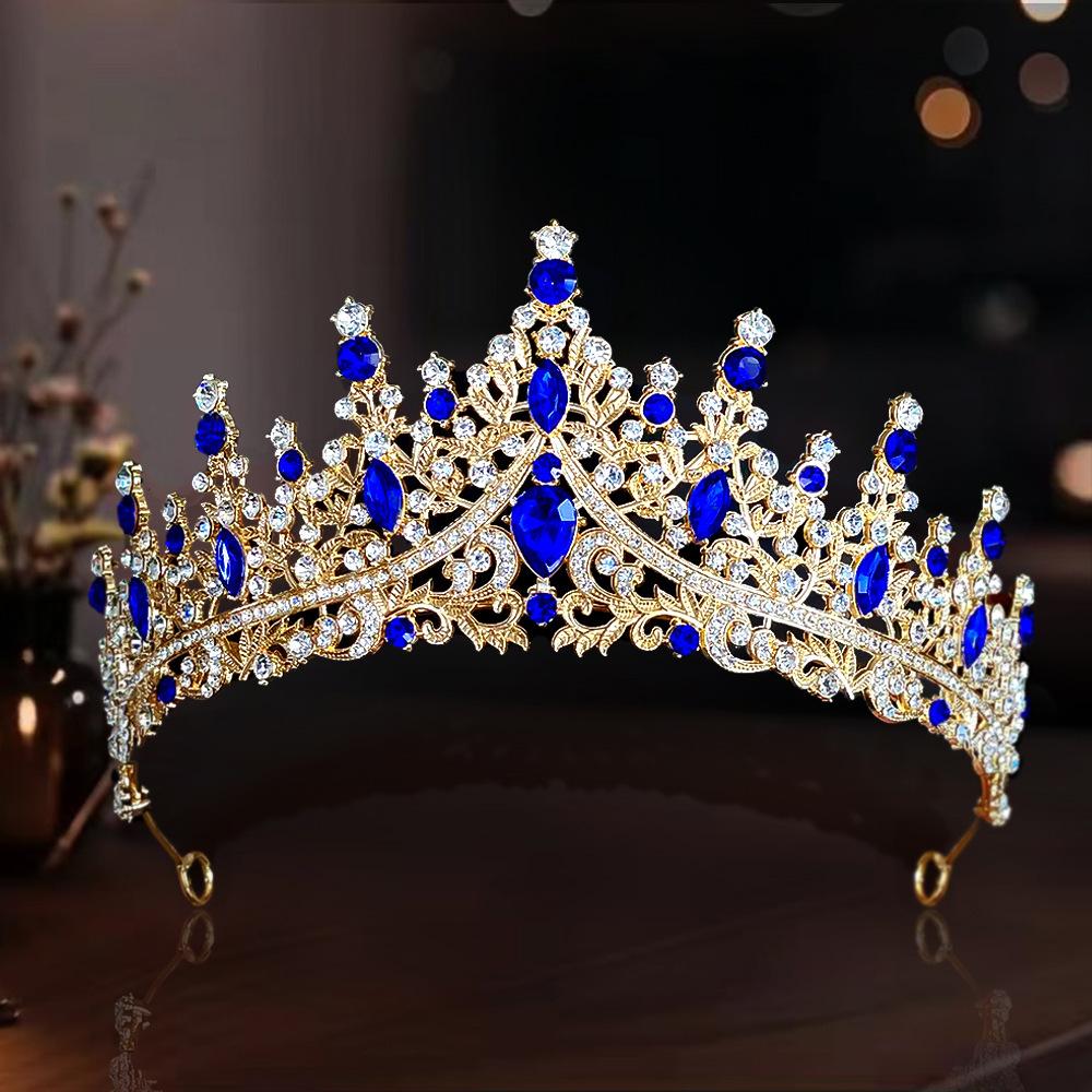 Bride Crown Wedding Dress Party Crown Birthday Performance Carnival Crystal Hair Accessory