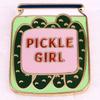 "Pickle Girl" Funny Pickled Cucumber Brooch Enamel Vegetable Jar Pin Badge Accessory