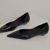 Leather French Niche High-end Pointed Head Shallow Mouth Single Shoes Women's 2025 Summer Versatile Low-heeled Tapered Heel Commuter Shoes