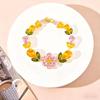 Colorful zircon yellow crystal bracelet, large flower, heavy industry, girl's bracelet, light luxury and high-end feeling