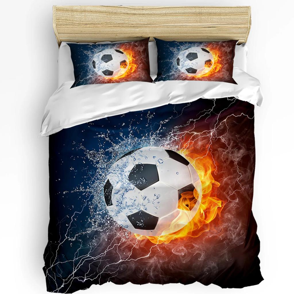 Soccer Football Game Printed Comfort Duvet Cover Pillow Case Home Textile Quilt Cover Boy Kid Teen Girl Luxury 3pcs Bedding Set