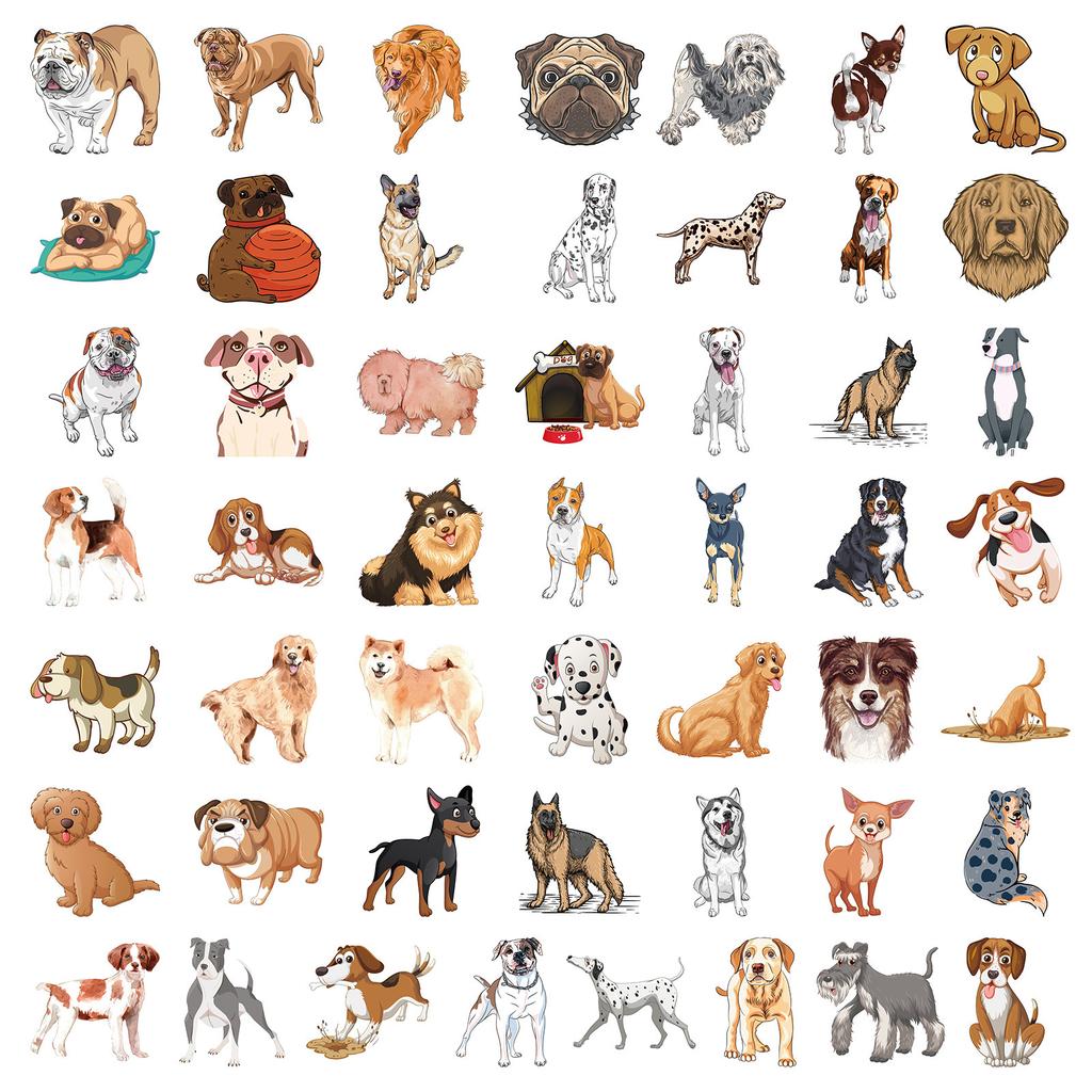 100 New Cute Puppy Realistic Stickers Teddy VIP Corgi Border Shepherd Golden Retriever No Repeating Stickers