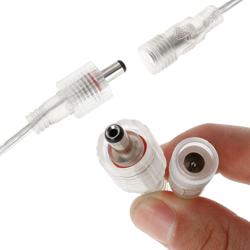 20 см светодиодная лента DC 5,5 x 2,1 мм мужской и женский разъем 2-контактный провод питания IP68 водонепроницаемый