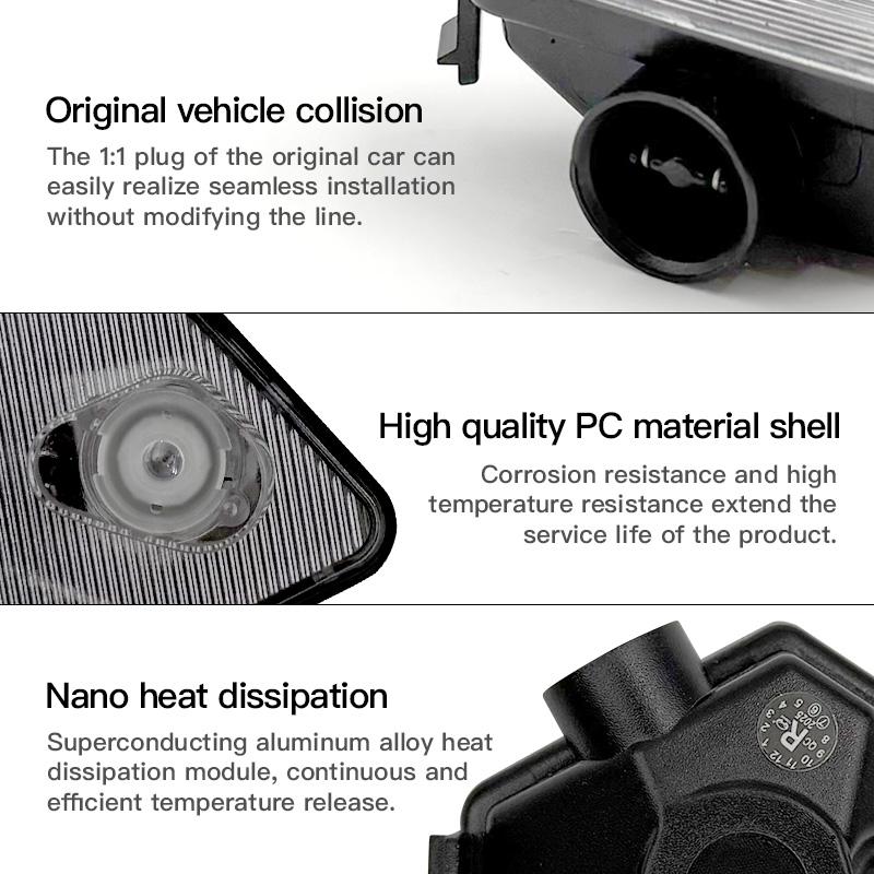 2pcs Car Rearview Mirror Light For Benz A C E S W246 W176 W212 SC/W204 W221 W219 W209 C117 X156 Laser Ghost Projection LED Lamp