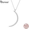 BAMOER 925 Sterling Silver Cubic Zirconia Crescent Moon Pendant Necklace for Women Birthday Gift Exquisite Fine Jewelry